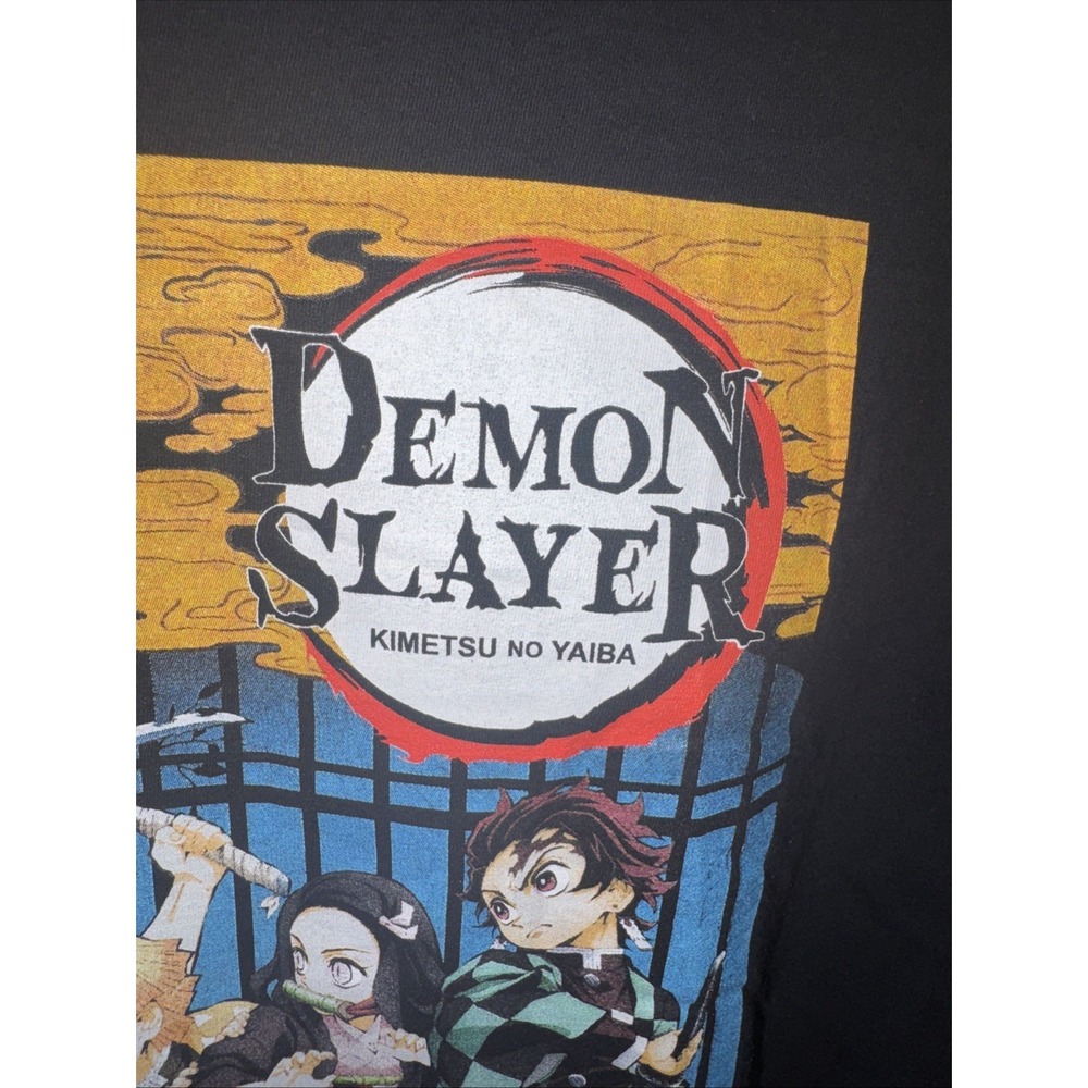 Demon Slayer T-Shirt 2XL Black Anime Kimetsu No Yaiba Graphic Tee Aniplex Men's - Picture 3 of 14